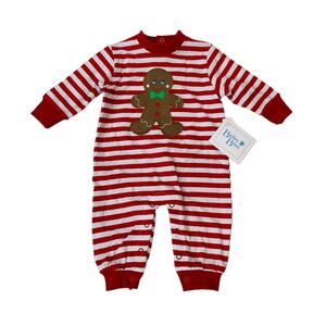 NWT Bailey Boys 3M Gingerbread Treats Knit Romper